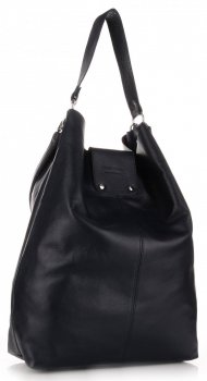 Kožené kabelka shopper bag Vera Pelle tmavo modrá 3292