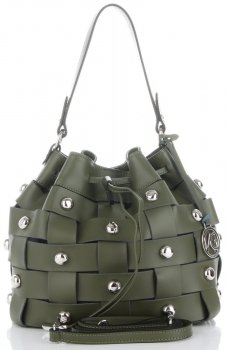 Kožené kabelka shopper bag Vittoria Gotti zelená V5867