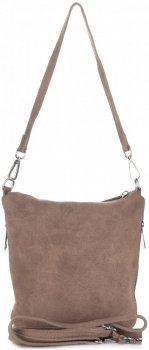 Kožené kabelka listonoška Genuine Leather zemitá 85A