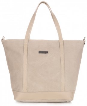 Kožené kabelka shopper bag Vittoria Gotti béžová V2939