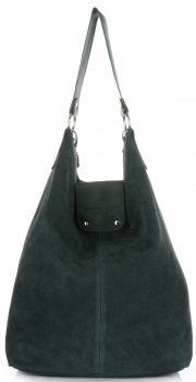 Kožené kabelka shopper bag Vittoria Gotti fľašková zelená V3292C