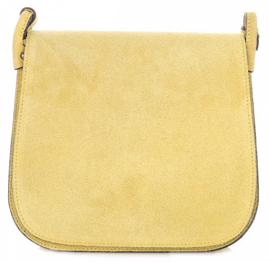 Kožené kabelka listonoška Genuine Leather žlutá 0003