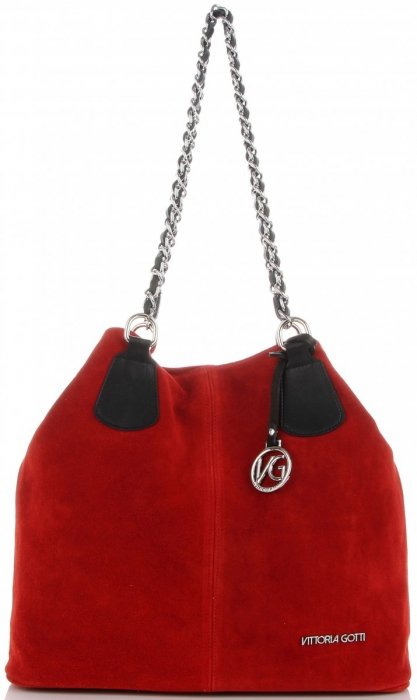 Kožené kabelka shopper bag Vittoria Gotti červená V3081