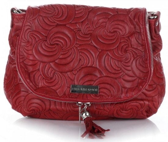 Kožené kabelka listonoška Vittoria Gotti červená V221F