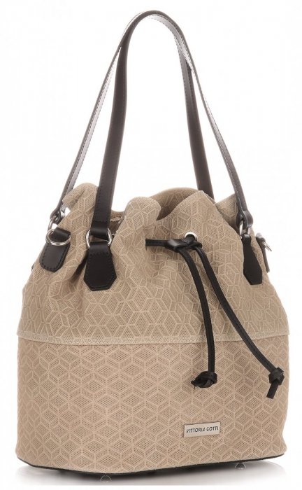 Dámská kabelka shopper bag Vittoria Gotti béžová V1005