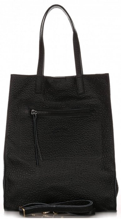 Kožené kabelka shopper bag Vittoria Gotti černá V8622