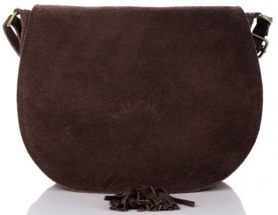 Kožené kabelka listonoška Vittoria Gotti čokoládová V2002