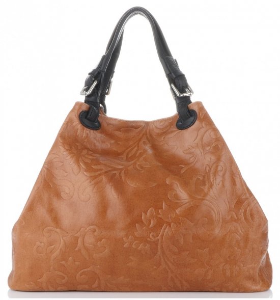 Kožené kabelka shopper bag Genuine Leather zrzavá 898G