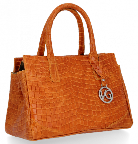 Kožené kabelka kufřík Vittoria Gotti oranžová V1597P