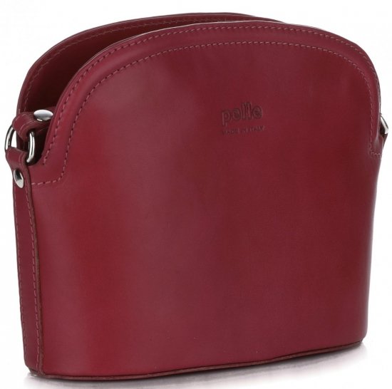 Kožené kabelka listonoška Genuine Leather bordová E4098