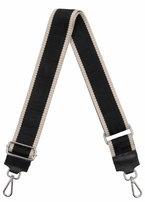 Stylový pásek na tašku Geometric PA005 Černý/Beige