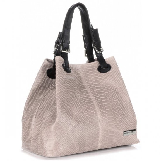 Kožené kabelka shopper bag Vittoria Gotti pudrová růžová V2L