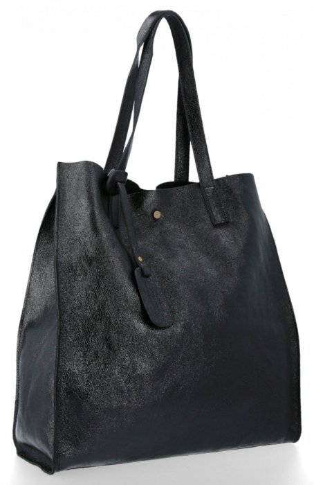 Kožené kabelka shopper bag Vera Pelle černá 205454czar2