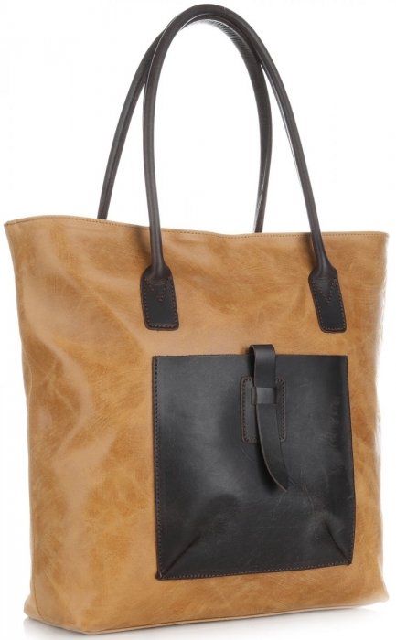 Kožené kabelka shopper bag Genuine Leather zrzavá 358