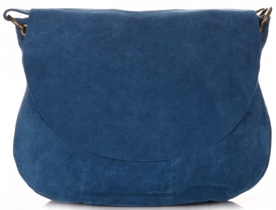 Kožené kabelka listonoška Genuine Leather modrá 1324
