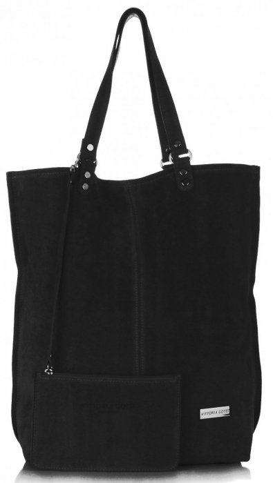 Kožené kabelka shopper bag Vittoria Gotti černá V22