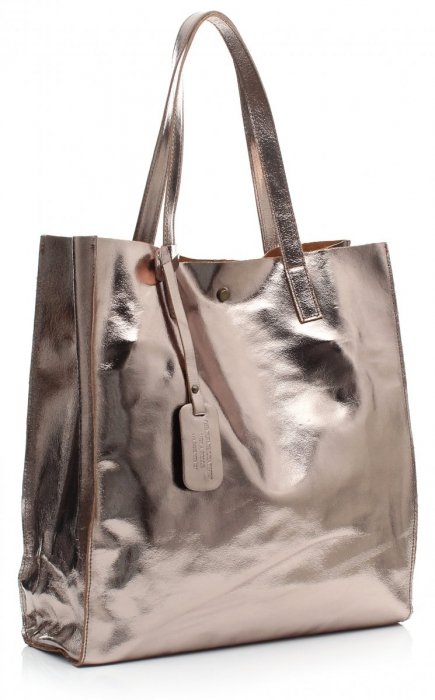 Kožené kabelka shopper bag Vera Pelle staré zlato 205454