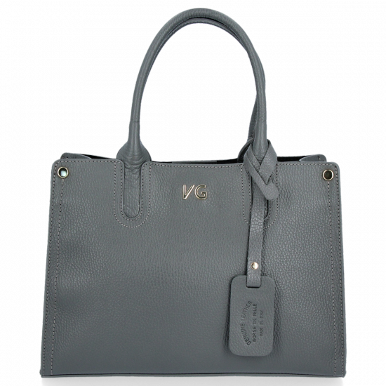 Kožené kabelka kufřík Vittoria Gotti šedá V554050
