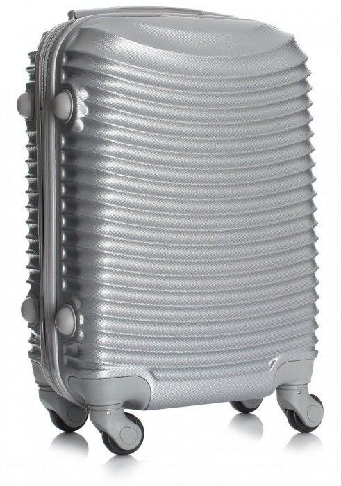 Palubní kufřík italské firmy Or&amp;Mi 4 kolečka Stříbrná