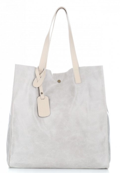 Kožené kabelka shopper bag Vera Pelle světle béžová 205454