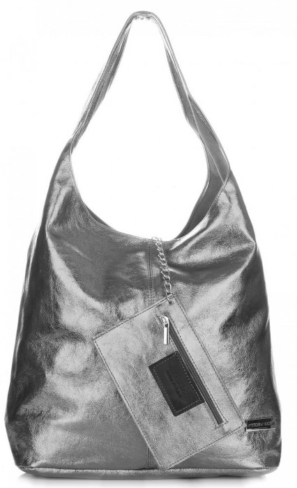 Kožené kabelka shopper bag Vittoria Gotti iron V5012
