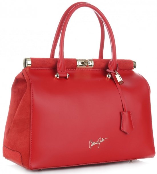 Kožené kabelka kufřík Vittoria Gotti červená V817