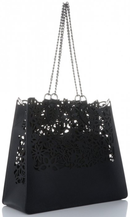 Kožené kabelka shopper bag Vittoria Gotti černá V5798