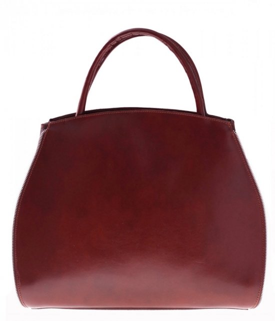 Kožené kabelka kufřík Genuine Leather hnědá 956