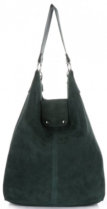 Kožené kabelka shopper bag Vittoria Gotti lahvově zelená V3292C