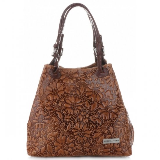 Bőr táska shopper bag Vittoria Gotti vörös V80049