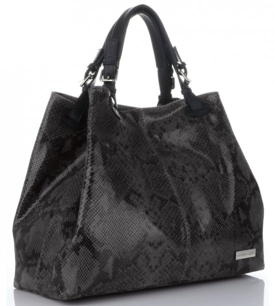 Bőr táska shopper bag Vittoria Gotti szürke V898GPIT