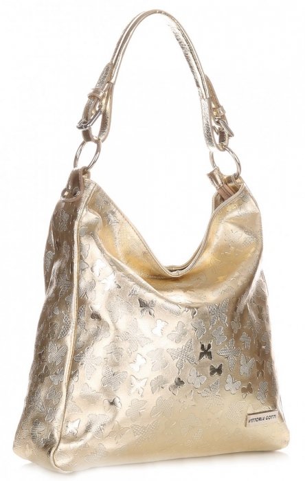 Bőr táska shopper bag Vittoria Gotti arany V23