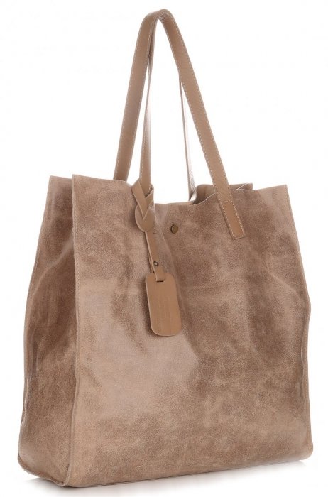 Bőr táska shopper bag Vera Pelle földszínű 205454