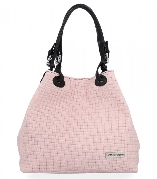 Bőr táska shopper bag Vittoria Gotti púderrózsaszín V80047