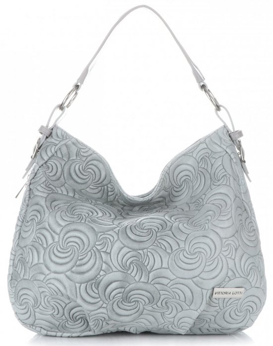 Bőr táska shopper bag Vittoria Gotti világosszürke V80013