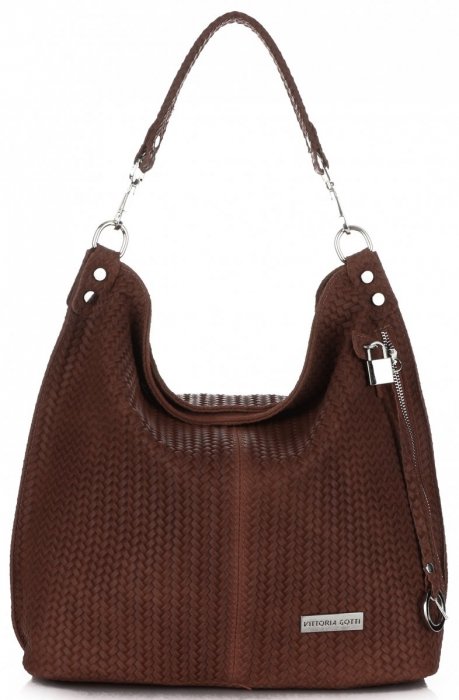 Bőr táska shopper bag Vittoria Gotti barna V80051