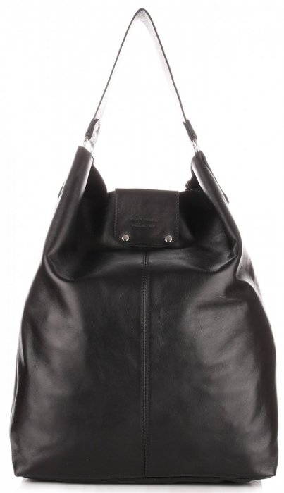 Bőr táska shopper bag Vera Pelle fekete 3292