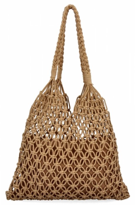 Ratanowa Torebka Damska Boho firmy Herisson 1002L5251 Ciemno Beżowa