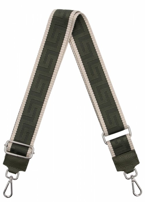 Modny Pasek Do Torebki Geometric PA005 Zielony/Beżowy