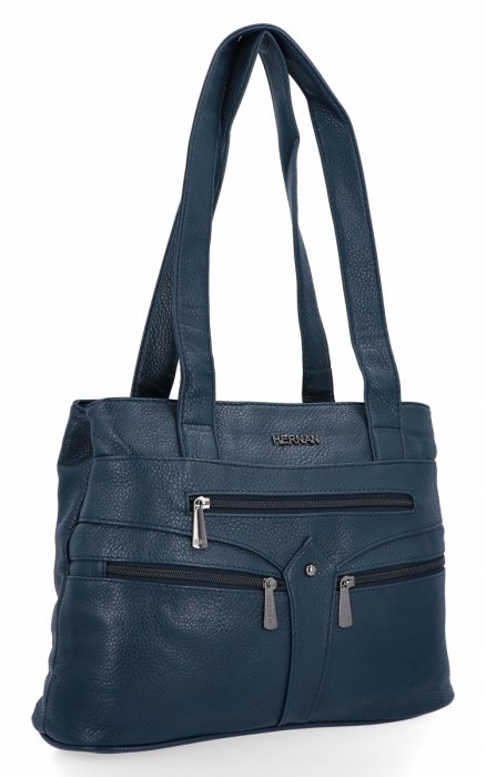 Torebka Damska Na Ramię Shopper Bag firmy Hernan 8006 Granatowa