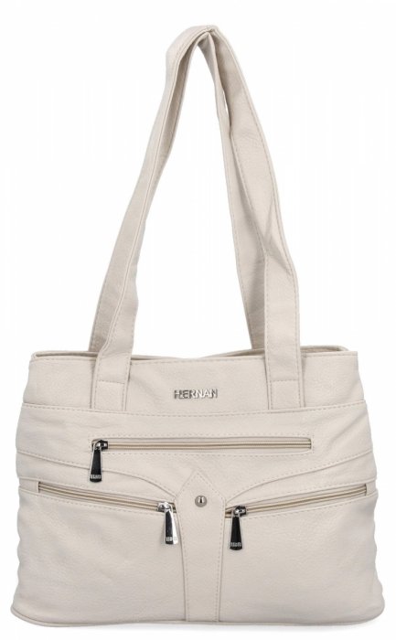 Torebka Damska Na Ramię Shopper Bag firmy Hernan 8006 Beżowa