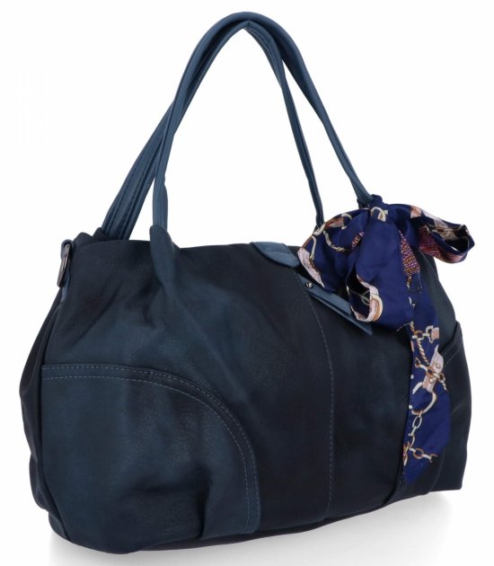 Uniwersalna Torebka Damska Shopper Bag firmy Herisson 15B6038 Granatowa/Jasno Niebieska