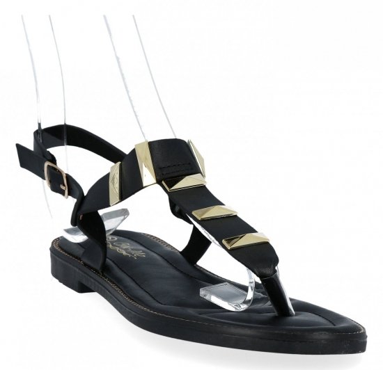 Czarne modne sandały damskie firmy Bellicy