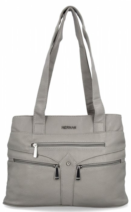 Torebka Damska Na Ramię Shopper Bag firmy Hernan 8006 Jasno Szara
