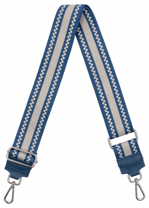 Curea de modă pentru geantă Stripes Mix P0010 Albastru/Bej