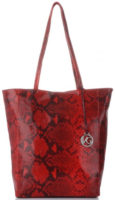 GEANȚĂ DIN PIELE shopper bag Vittoria Gotti roșu V16299