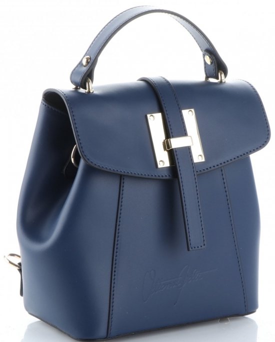 GEANȚĂ DIN PIELE rucsac Vittoria Gotti bleumarin V3199