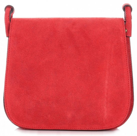GEANȚĂ DIN PIELE tip poștaș Genuine Leather roșu 0003