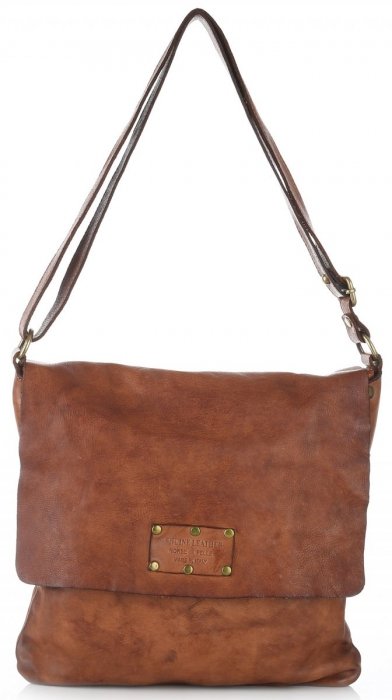 GEANȚĂ DIN PIELE tip poștaș Genuine Leather maro L5127