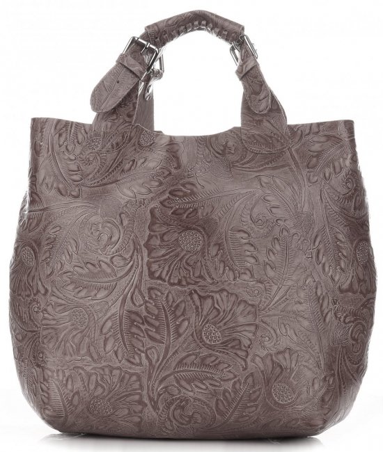 Kožené kabelka shopper bag Genuine Leather zemitá K216